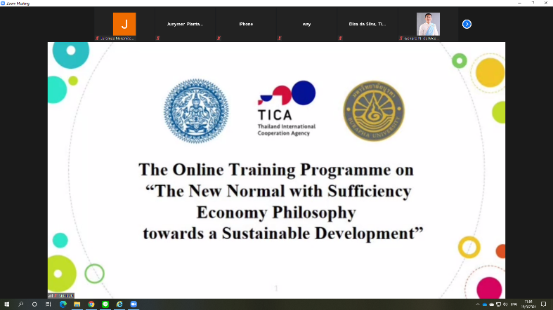 ORDPB Representative Giving a Briefing for the Participants of the Online International Training Programme “Sufficiency Economy in Microfinance for SMEs Development” 